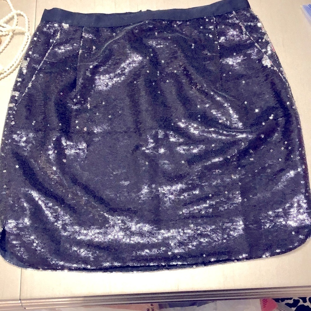 J Crew size 0 deep purple sequined skirtEUC